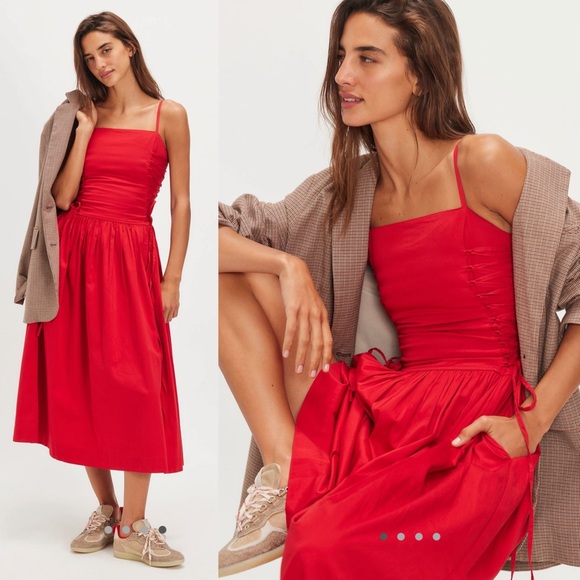 Damson Madder Dresses & Skirts - Damson Madder Red Angelina Midi Dress